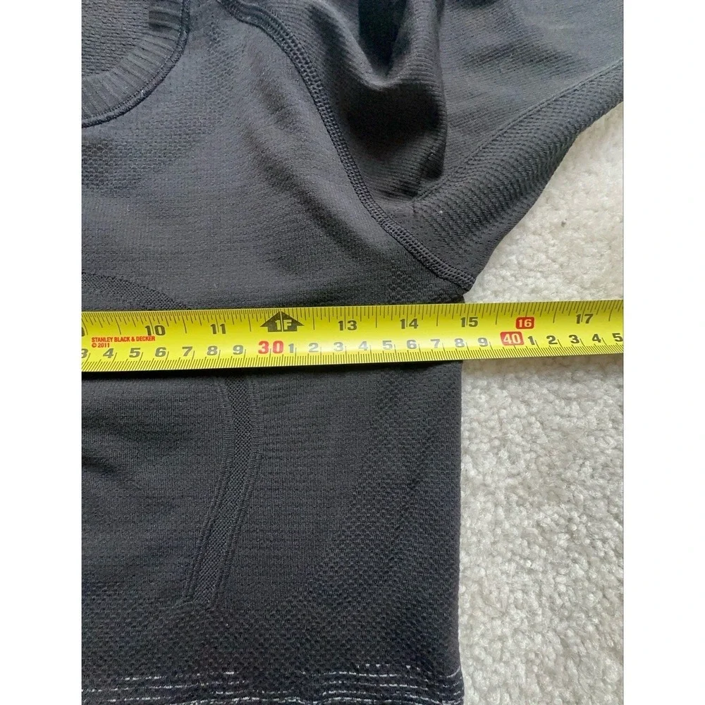 Lululemon Swiftly Tech Ombre Black Grey Long sleeve Top Running Active 6